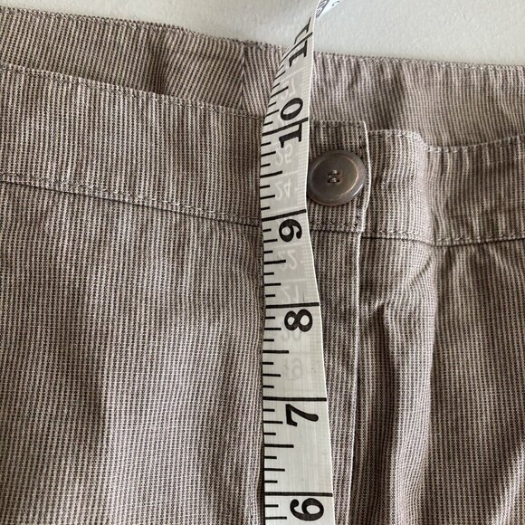 Akris Punto Womens Pants Trousers Deep Cuffs Pin Striped Tan Career Summ… - Picture 6 of 10